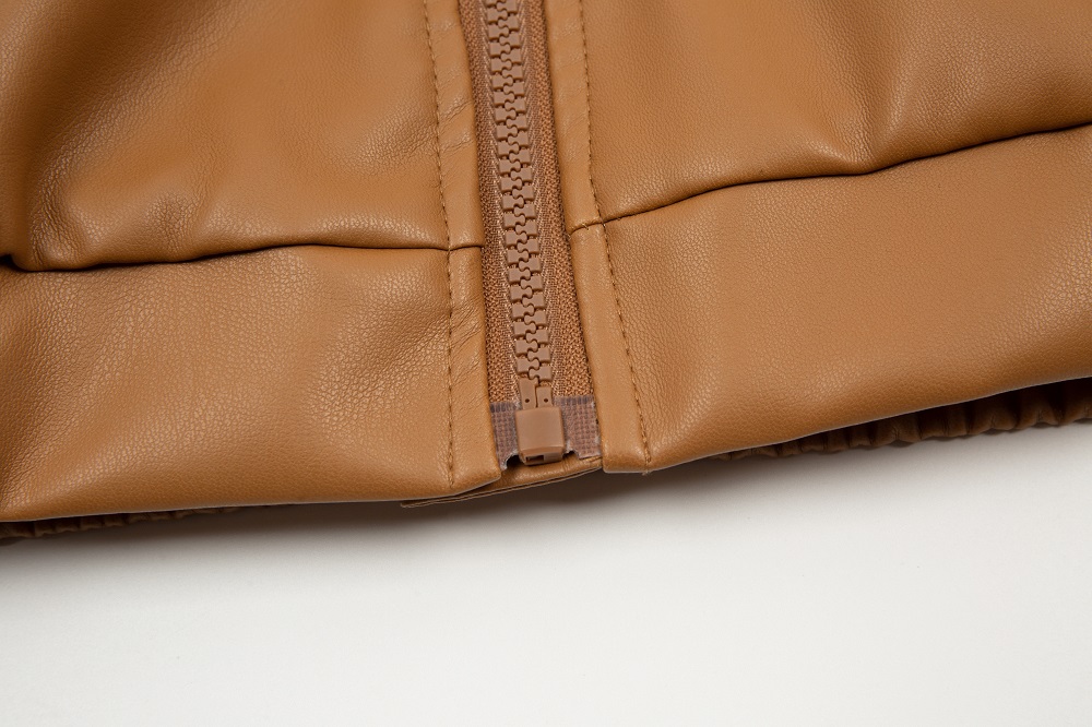 Adidas Adicolor Trefoil Faux Leather Jacket Centre Stage II6102 Leather Jacket II6103   - Brown 