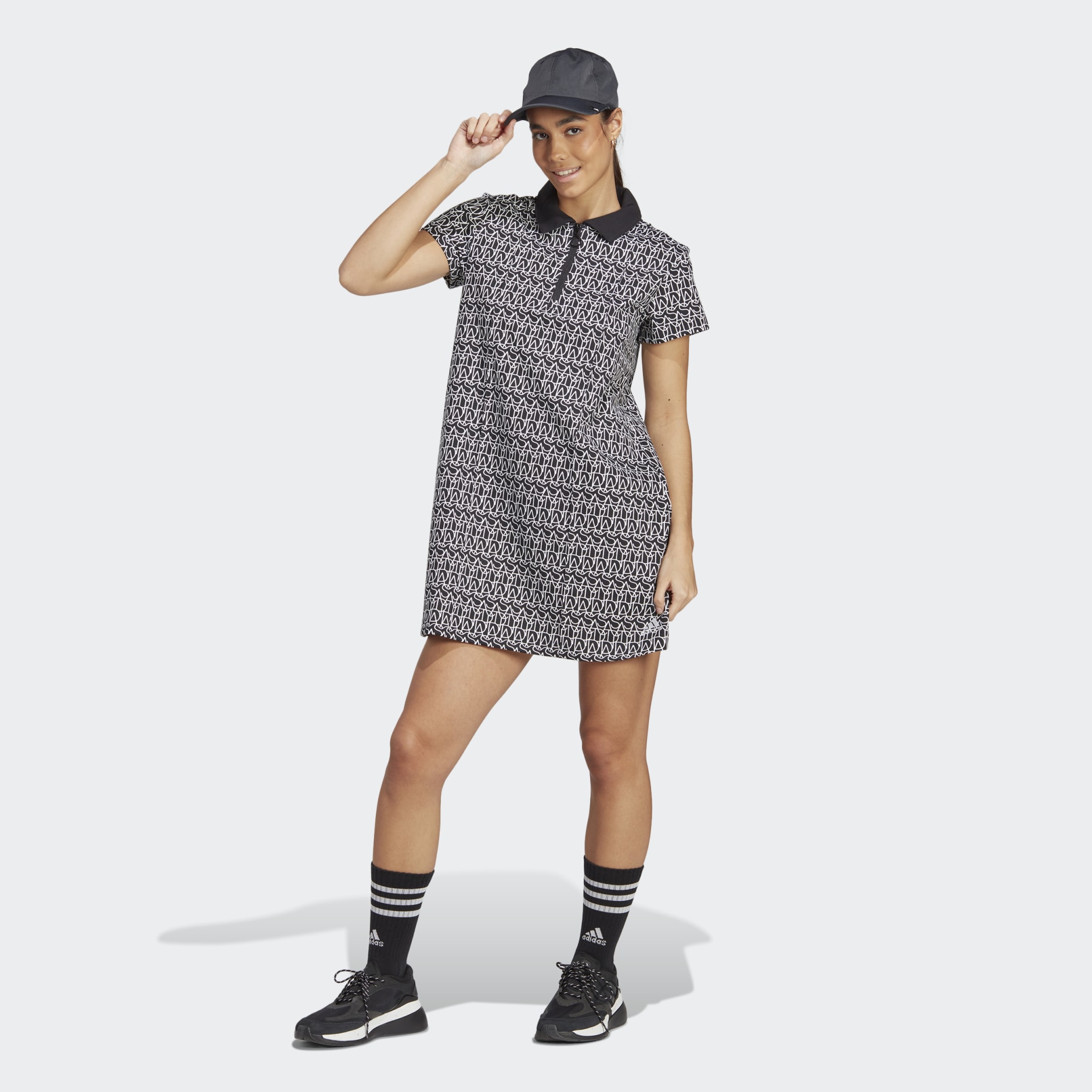 Adidas Allover adidas Graphic Polo Dress IC5707 Black