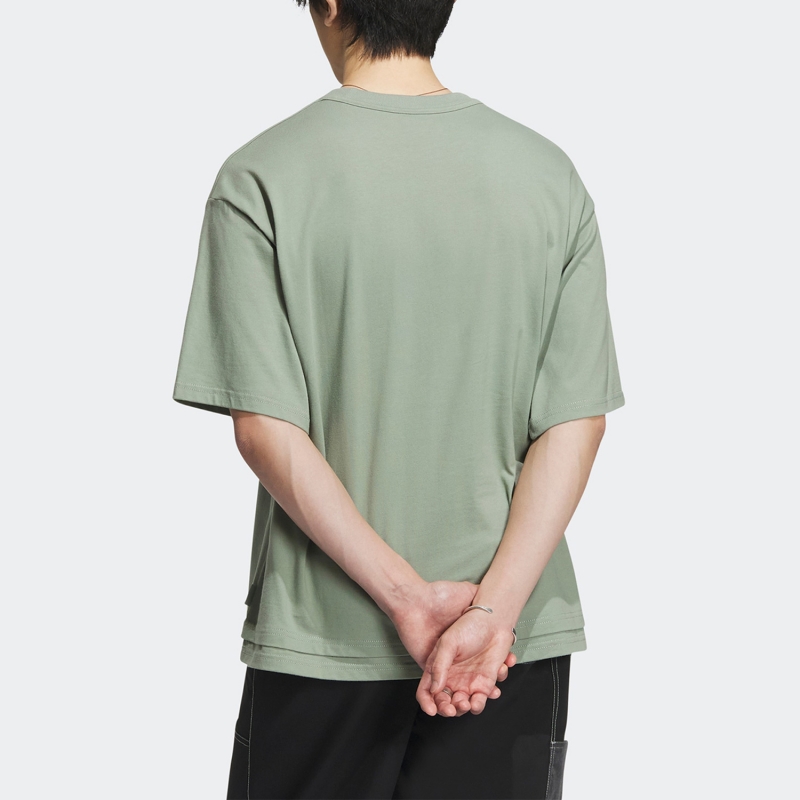 Adidas Originals Round Neck Tees HY7245 Black HY7246 Green Tees