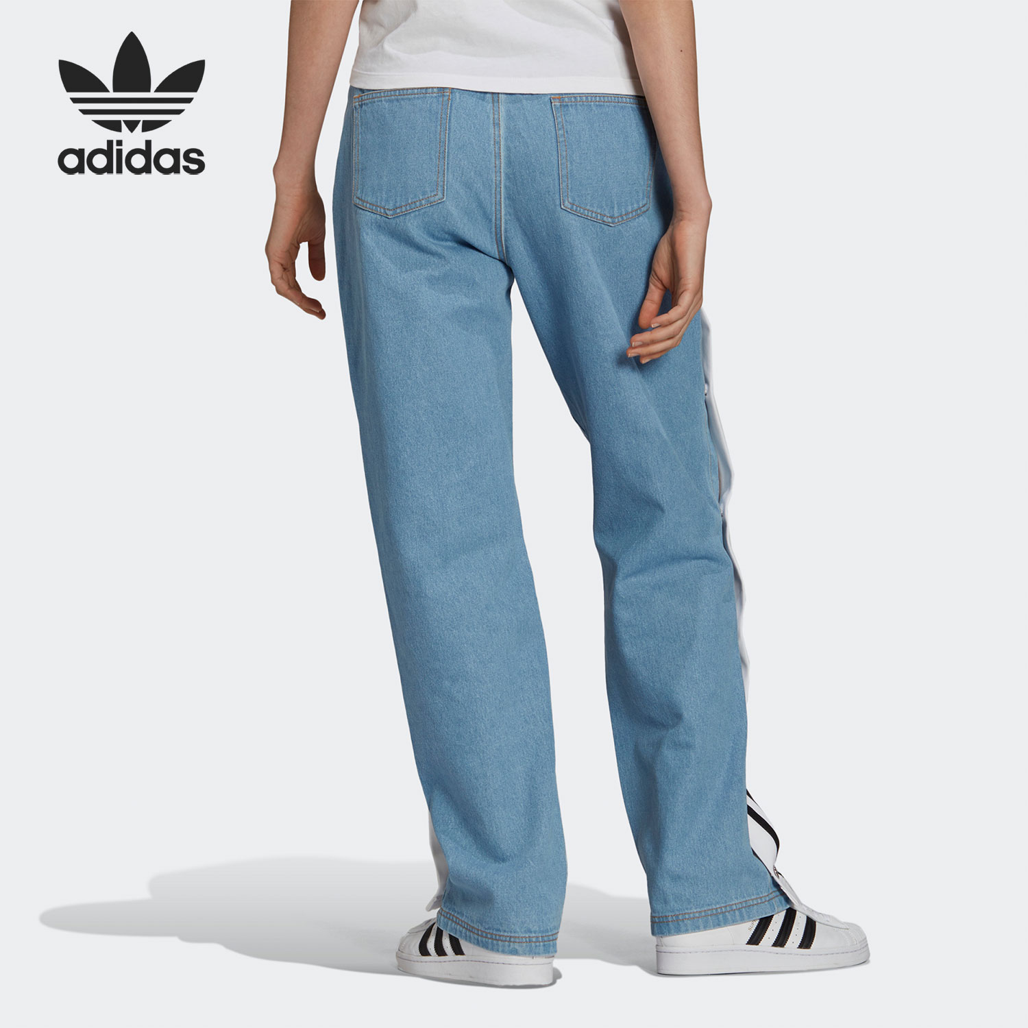 adidas x Dry Clean Only Women's Denim Adibreak Blue H59020 Adibreak Jeans Pants