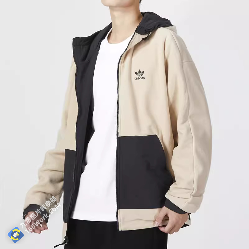 Adidas Reversible Polar Fleece Jacket Black HL9186 Windbreak Coat