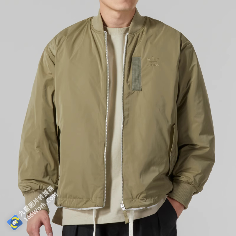 Adidas Adibreak Fleece Reversible Jacket Black IN0989 Lamb Fleece Jacket Khaki IN0990 Track Top