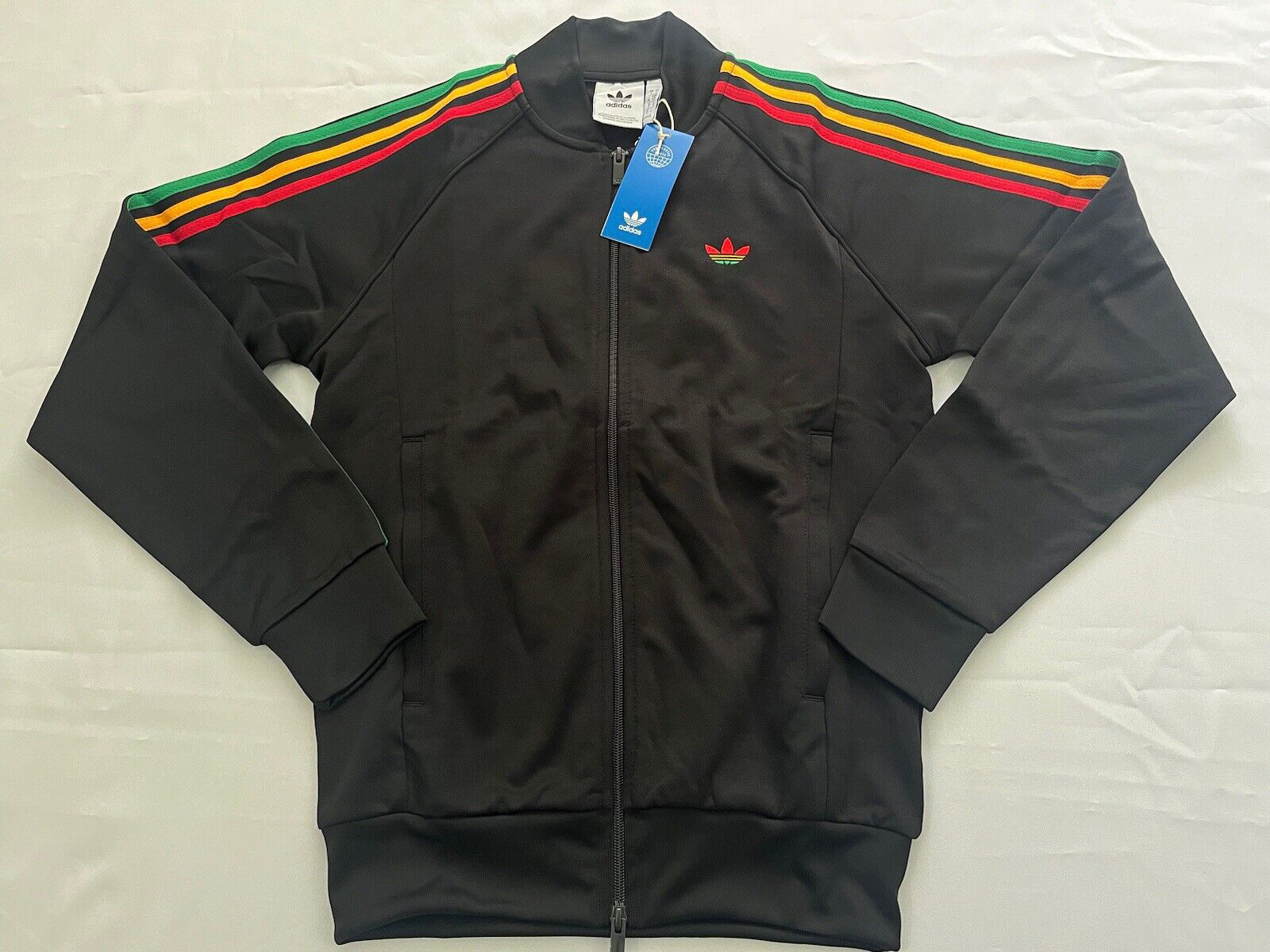 Original Adidas Colorful Rasta Jacket IS2886 Track Top Jamaica Jacket