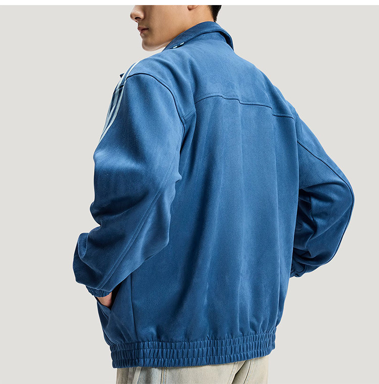 Adidas Originals Year Of The Snake KT3850 Sky Blue Versatile Suede Jacket